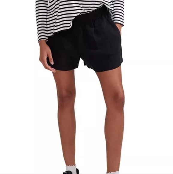 Hatch Pants - Hatch Under the Bump Maternity Black Linen Shorts Postpartum Medium